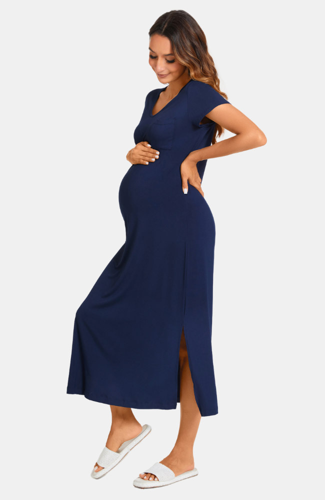 maternity t shirt maxi dress Long Bamboo Maternity T-Shirt Dress – Bamboo Island Australia