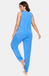 Bamboo 7/8 Length Pyjamas - Blue (back)