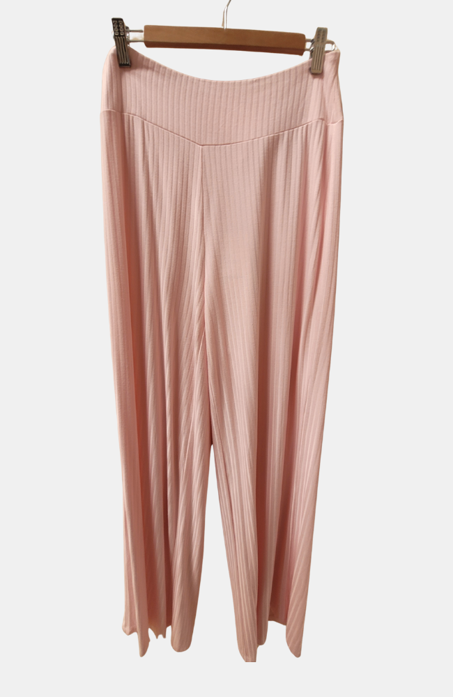 Samples: Pink Rib Wide Leg Lounge Pants (L/14)