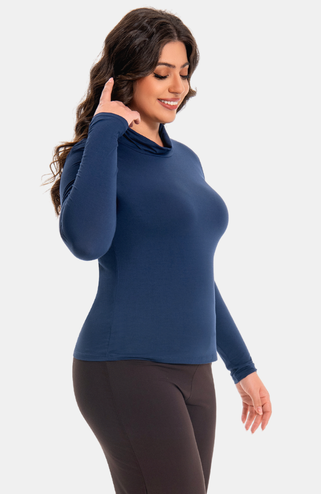 LIGHT BLUE BAMBOO TURTLENECK main image 0
