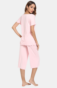 Pink Bamboo T-Shirt PJ Set - Back