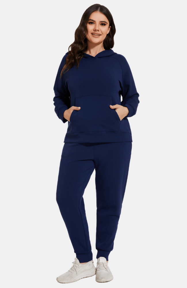 Navy blue fleece joggers online