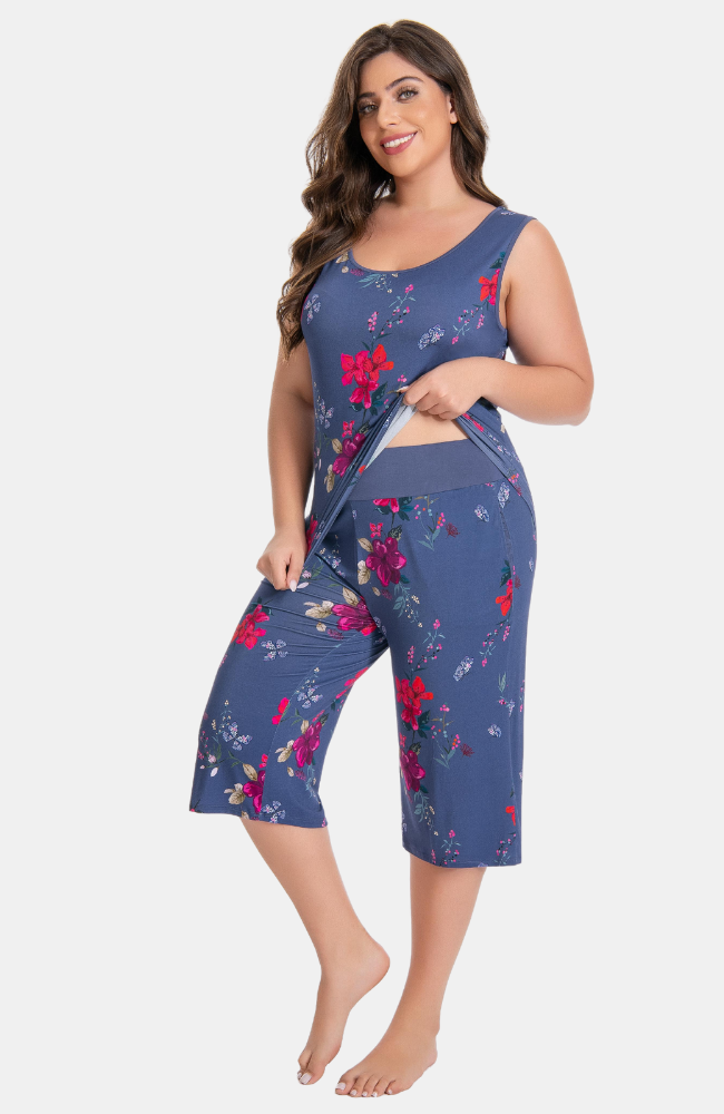 Sleeveless Bamboo Crop PJs