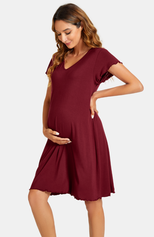 Bamboo Frill Maternity Nightie