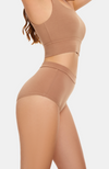 Ladies bamboo full brief underpants. Nude / skin colour. S-4XL.