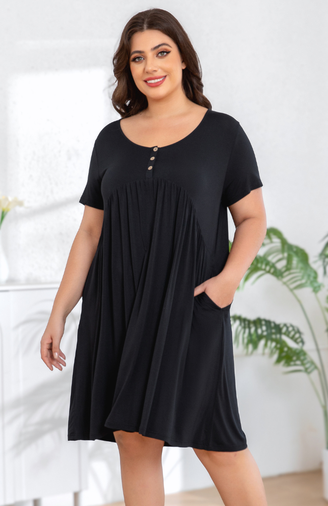 BAMBOO CROP DRESS WITH POCKETS