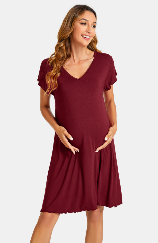 Bamboo Frill Maternity Nightie