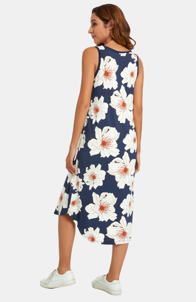 Bamboo Paradise Navy Spaghetti Dress main image 1