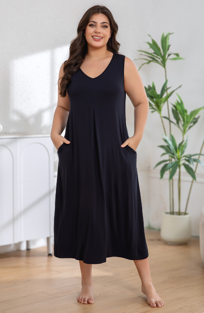 Bamboo Midi Pocket Dress