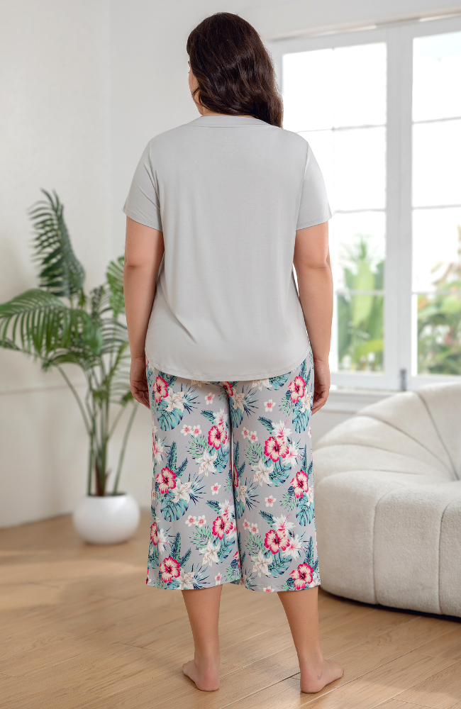 Bamboo Print Capri PJ Set