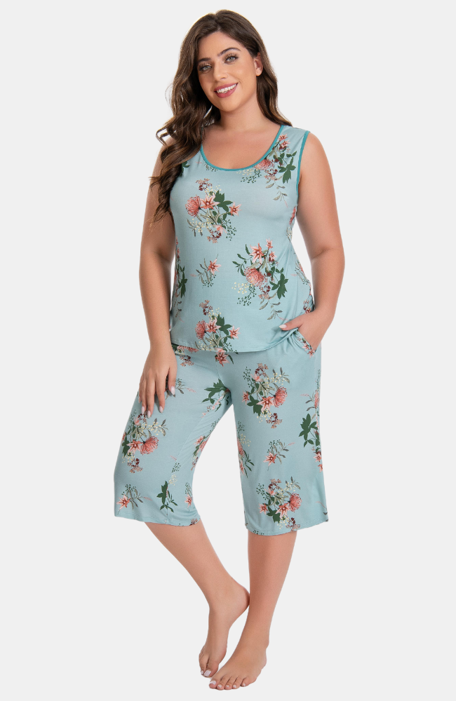 Sleeveless Bamboo Crop PJs