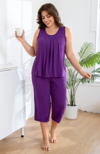 Sleeveless Bamboo Capri Pyjamas