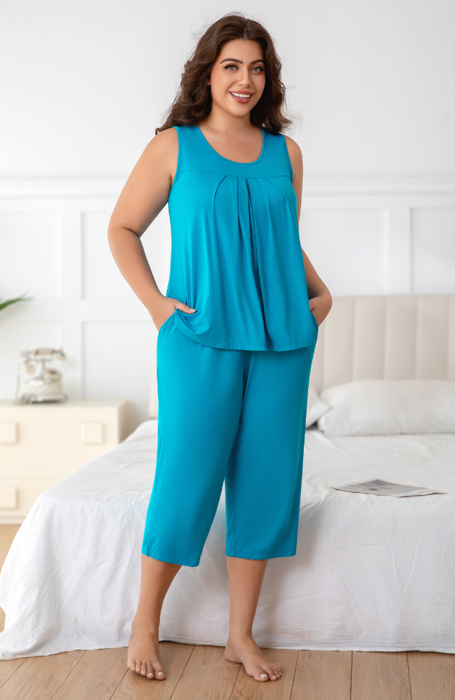 Sleeveless Bamboo Capri Pyjamas
