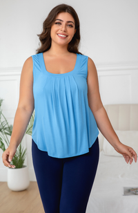 Sleeveless Bamboo Pleat Top