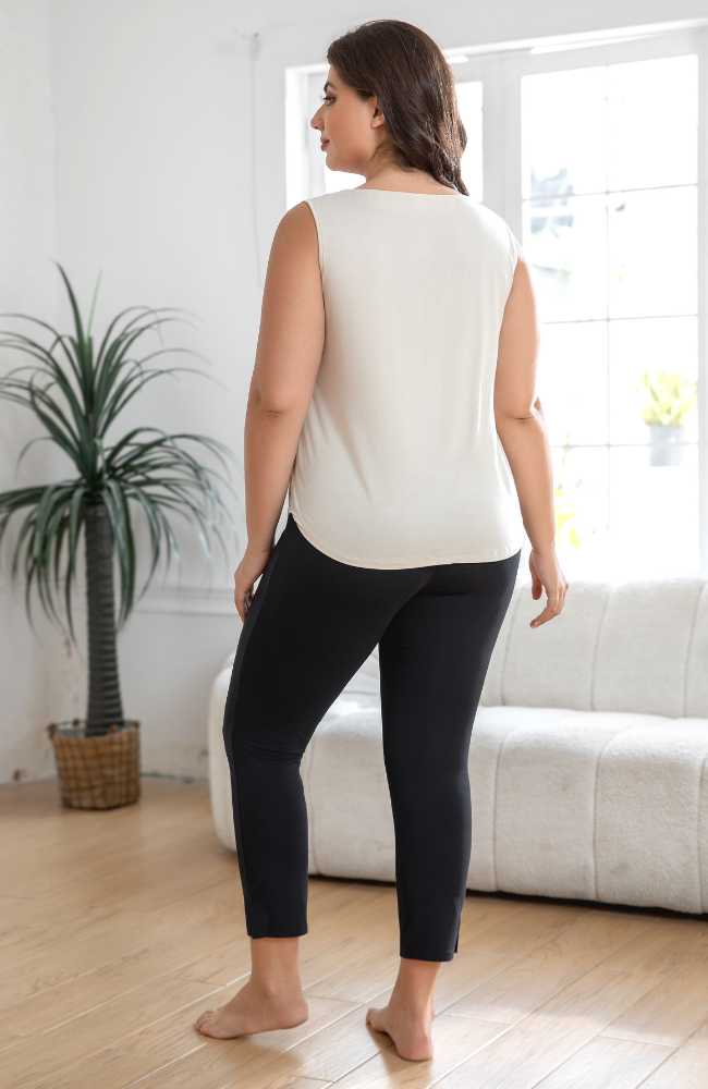 Sleeveless Bamboo Pleat Top