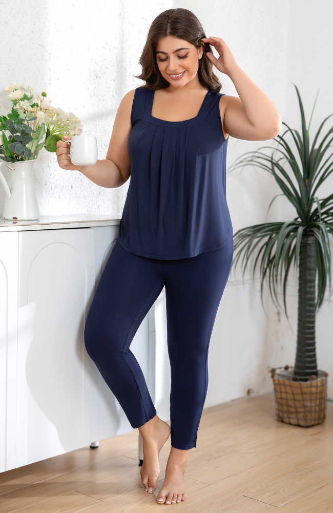 Sleeveless Bamboo Pleat Top