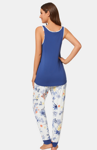 Bamboo sleeveless jogger-style PJs. Back.