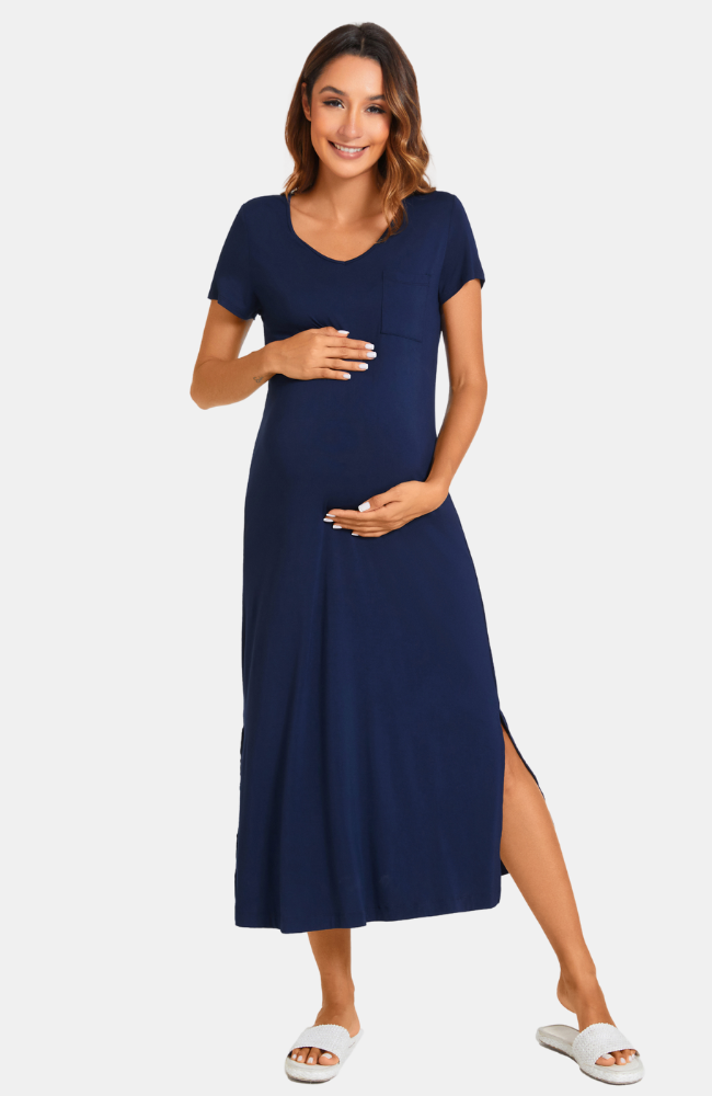 Long Bamboo Maternity T Shirt Dress Bamboo Island Australia