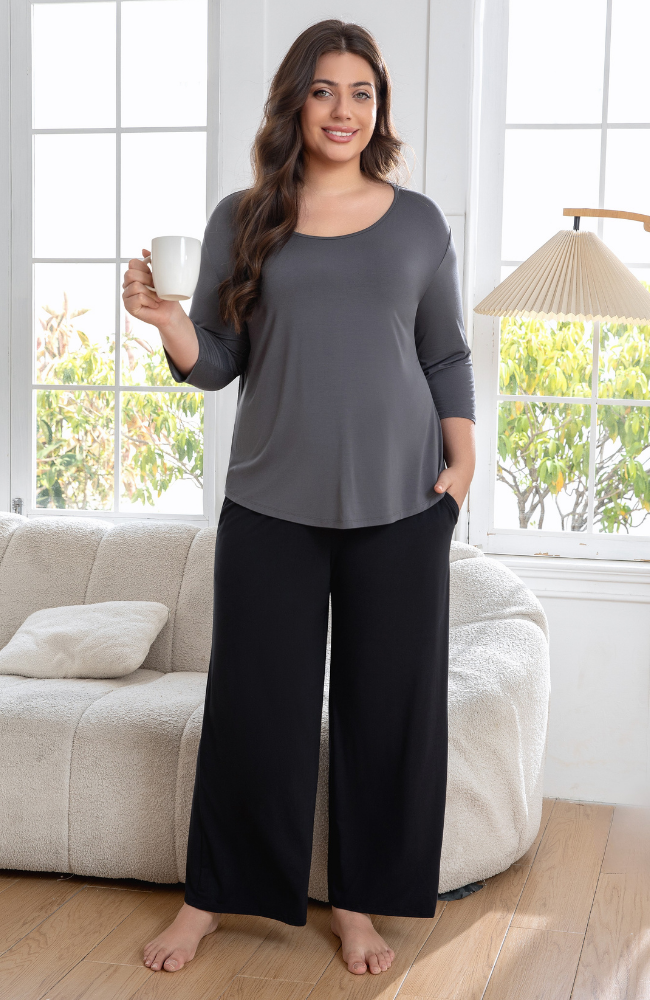 Wide Leg Bamboo Pocket Pants