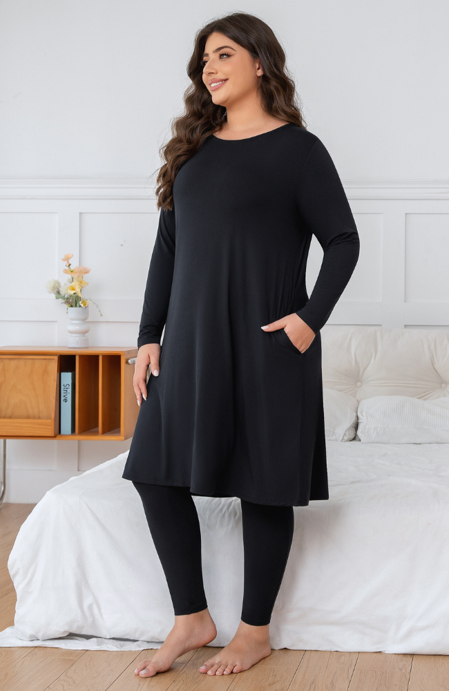 Long Sleeve Bamboo Pocket Dress