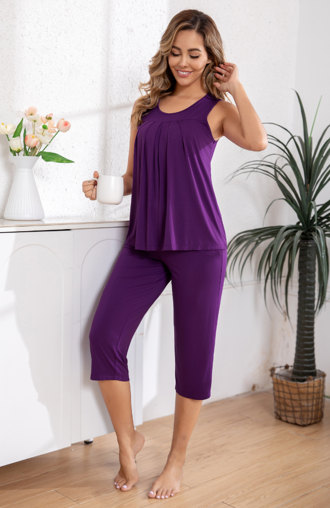 Sleeveless Bamboo Capri Pyjamas