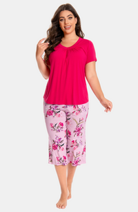 Bamboo Print Capri PJ Set