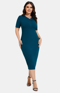 Ribbed Bamboo Pencil Dress