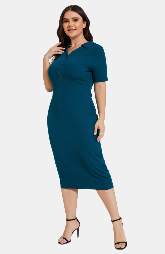 Ribbed Bamboo Pencil Dress