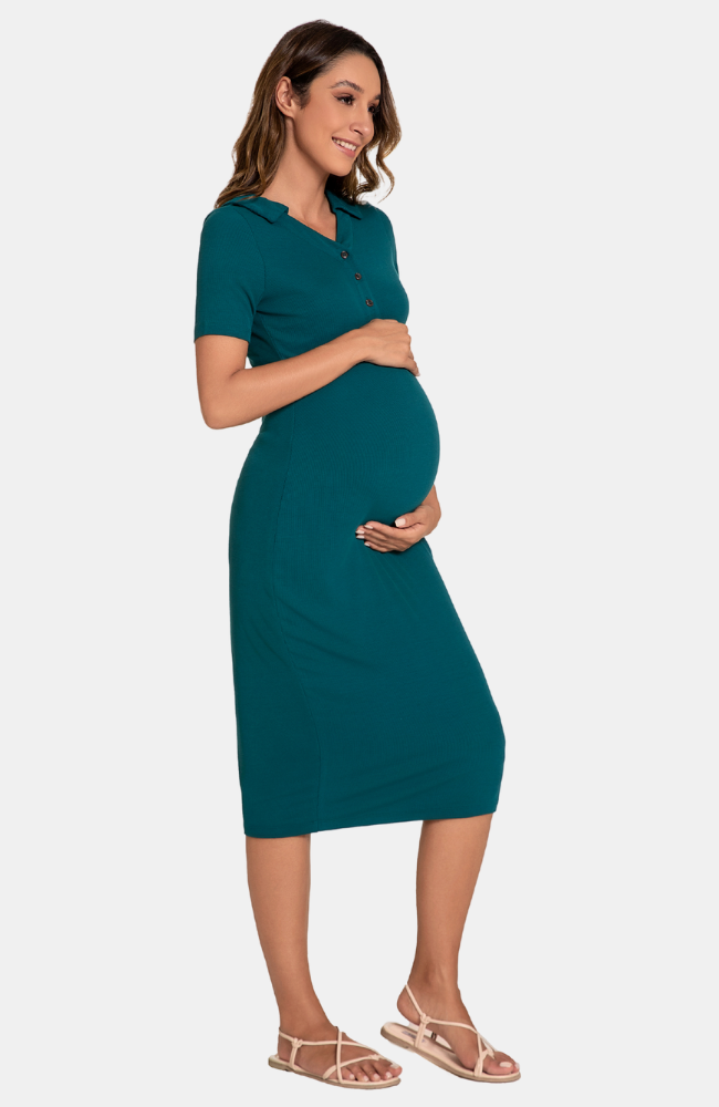 Ribbed Bamboo Maternity Dress