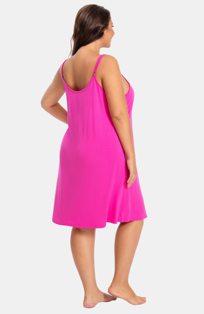 Hot Pink Bamboo Baby Doll Nightie XS-4XL - Back