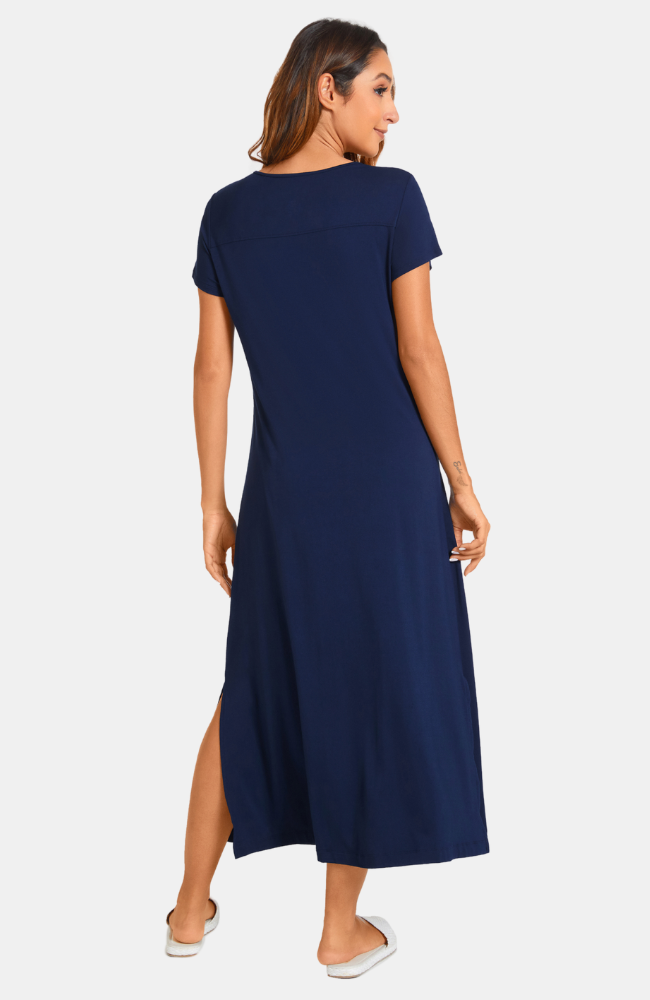 Print Bamboo Gathered Dress - Natural Captain and Crew