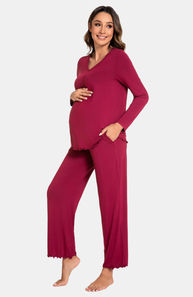 Long Sleeve Bamboo Maternity PJs