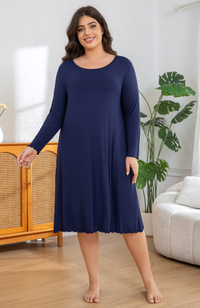 Long Sleeve Bamboo Frill Nightie