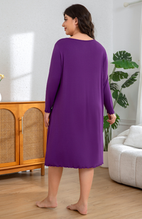 Long Sleeve Bamboo Frill Nightie