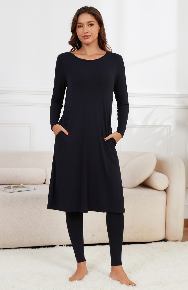 Long Sleeve Bamboo Pocket Dress