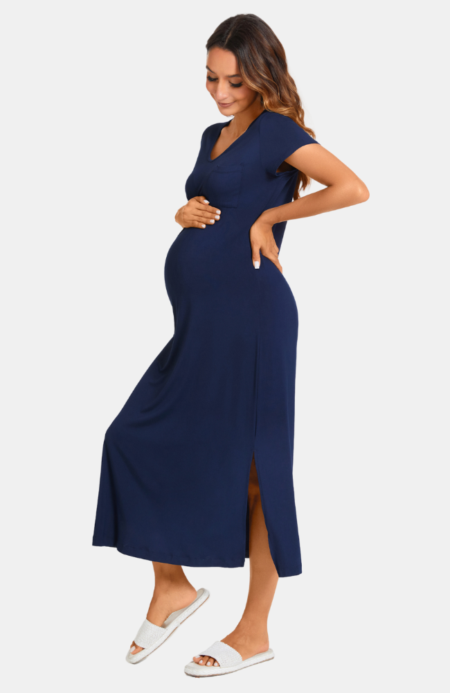 Long Bamboo Maternity T-Shirt Dress