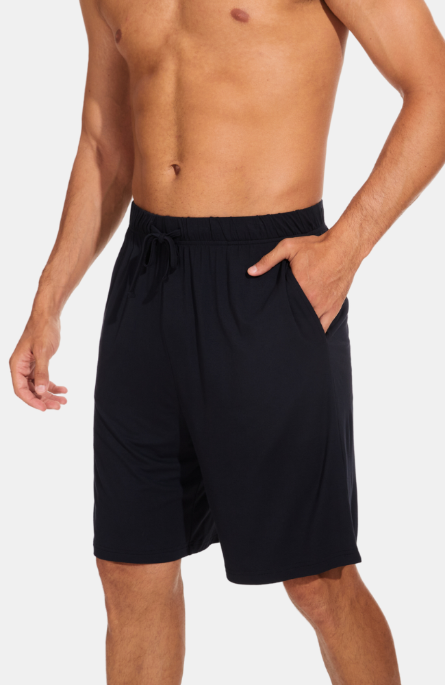 Men's Bamboo Pyjama Shorts. Black. S-4XL. 