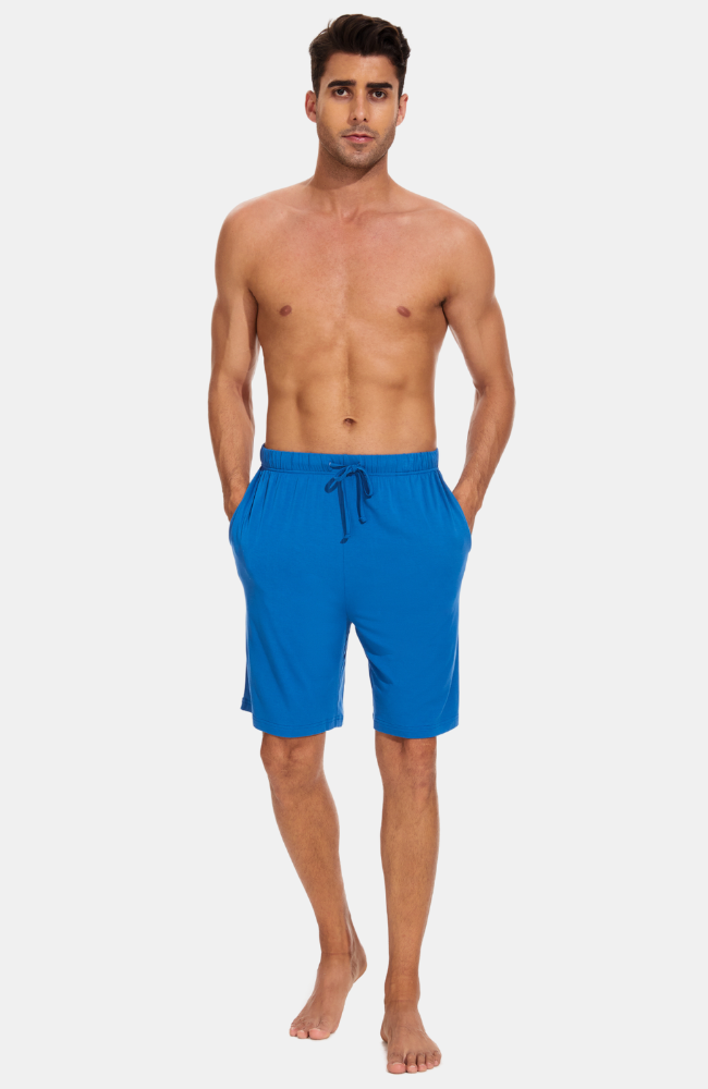Men's Bamboo PJ Shorts / Sleep Shorts / Lounge Shorts. Blue. S-4XL. 