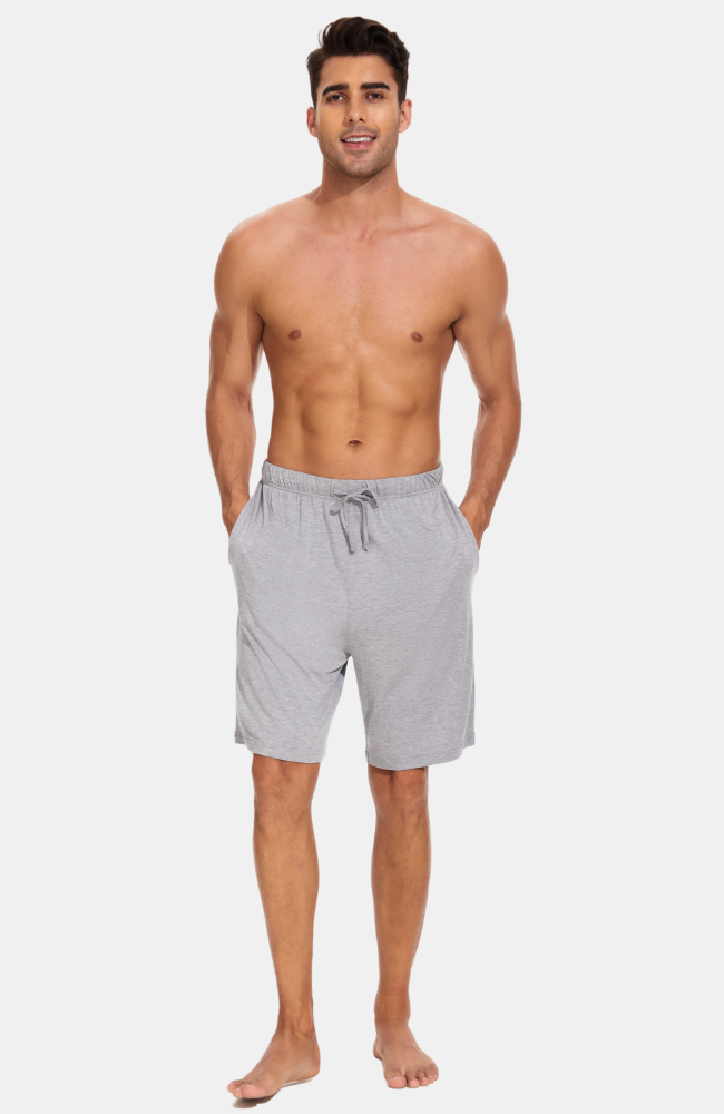 Men's Bamboo PJ Shorts / Sleep Shorts / Lounge Shorts. Grey Marle. S-4XL. 