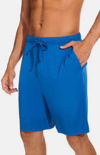 Men's Bamboo PJ Shorts / Sleep Shorts / Lounge Shorts with Pockets. Blue S-4XL. 