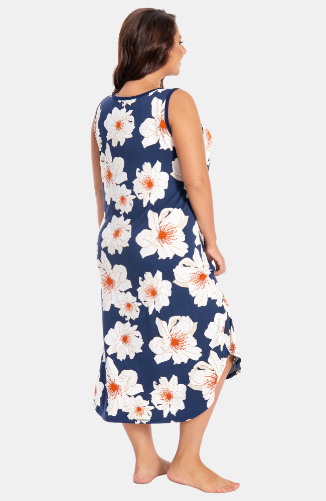 Bamboo Garden Navy Tank Dress