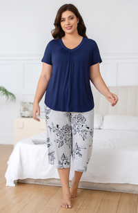 Bamboo Print Capri PJ Set