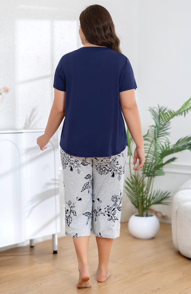 Bamboo Print Capri PJ Set