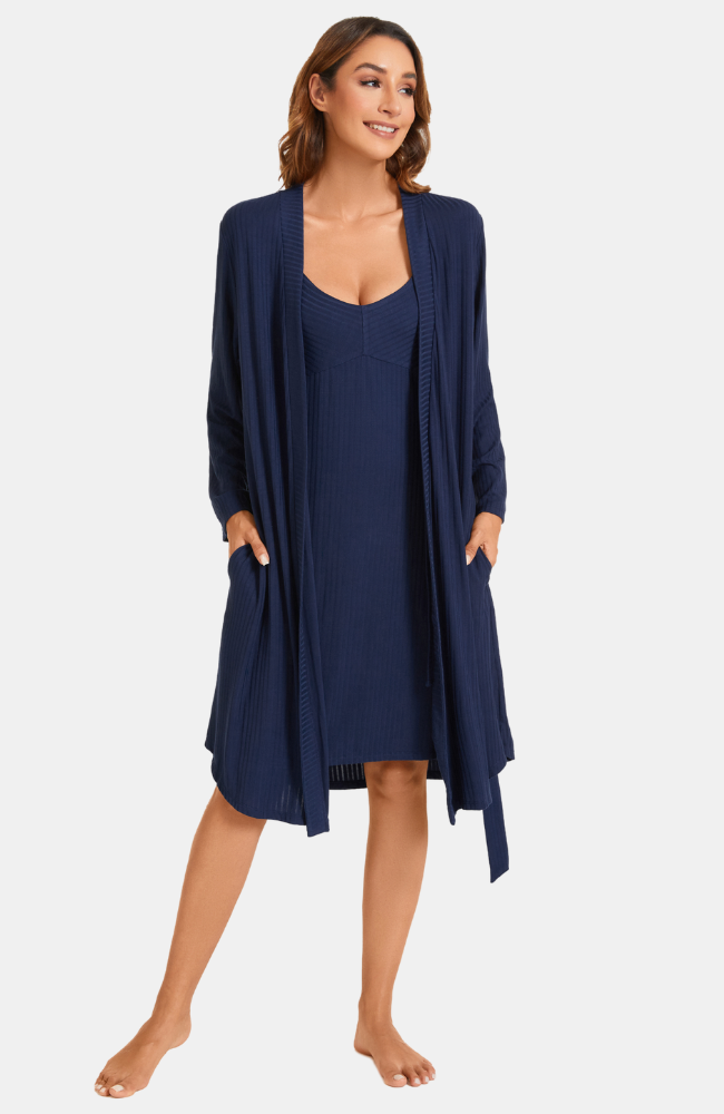 Ribbed Bamboo Robe – Bamboo Island Australia