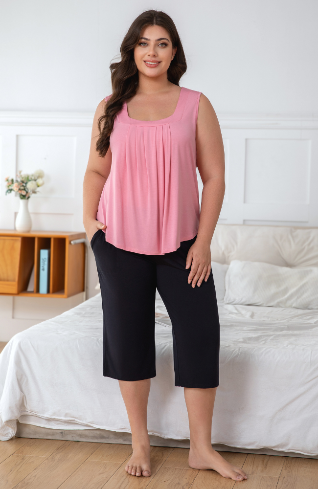 Sleeveless Bamboo Pleat Top