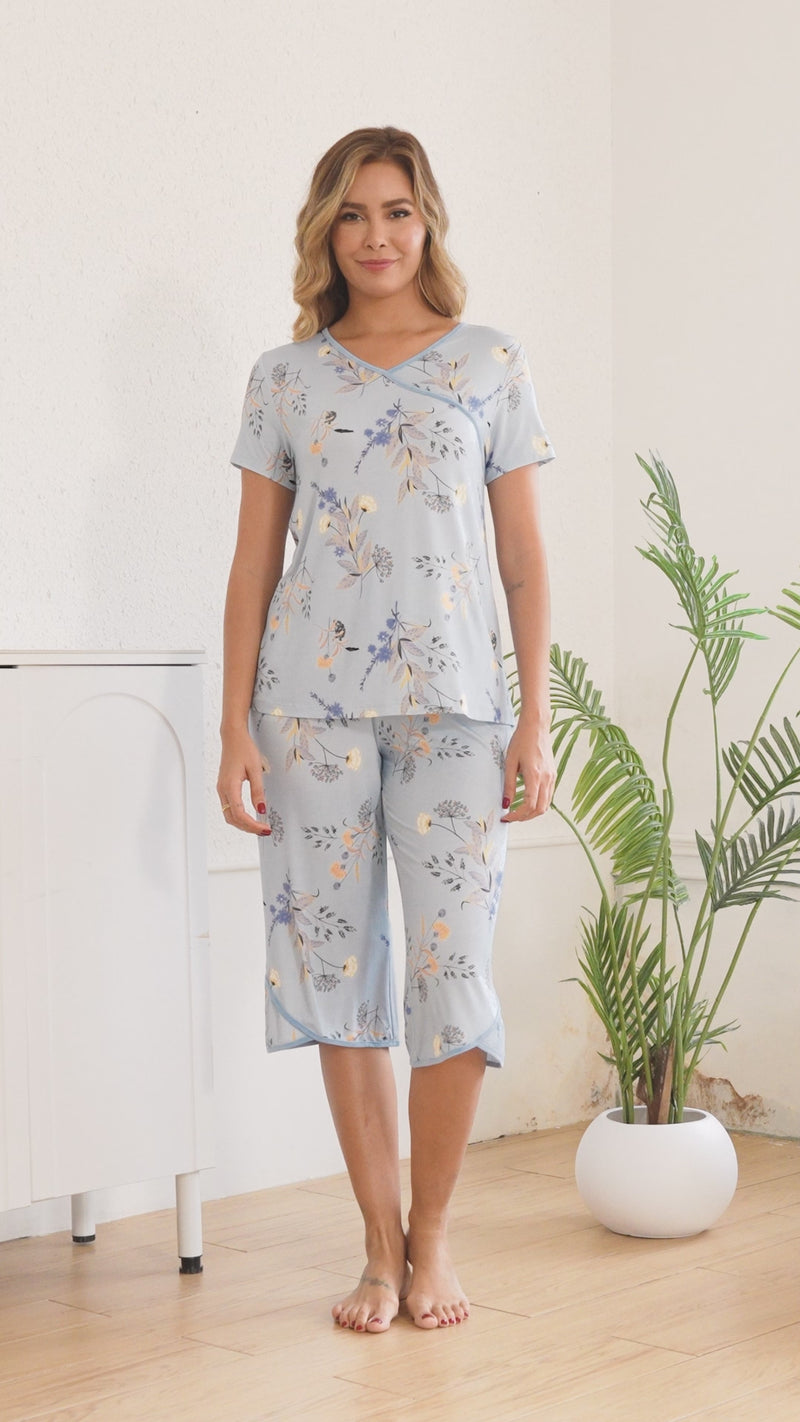 Bamboo Print Capri PJs