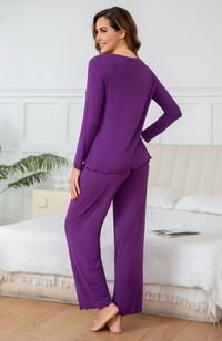 Long Sleeve Frill Trim Bamboo PJs