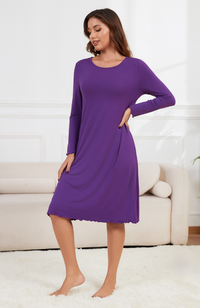 Long Sleeve Bamboo Frill Nightie