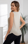 Sleeveless Bamboo Pleat Top
