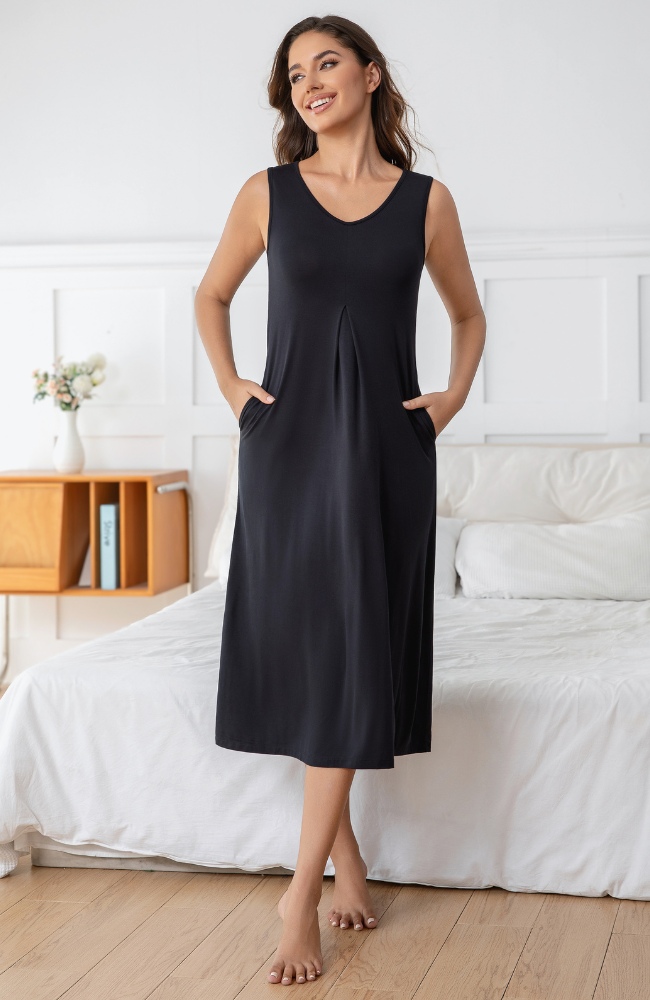 Bamboo Midi Pocket Dress